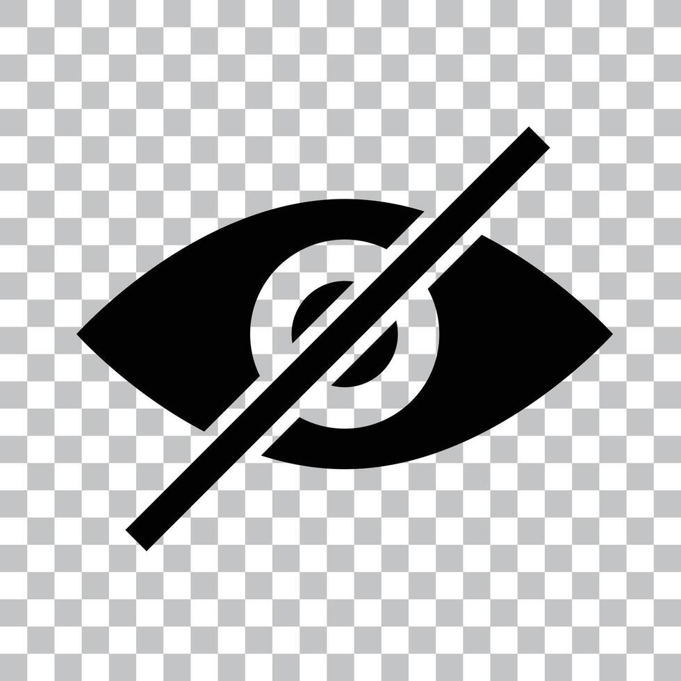 Hide eye icon vector