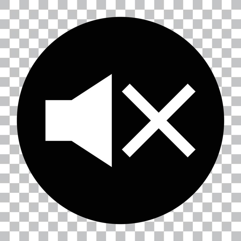 Circular mute button icon vector