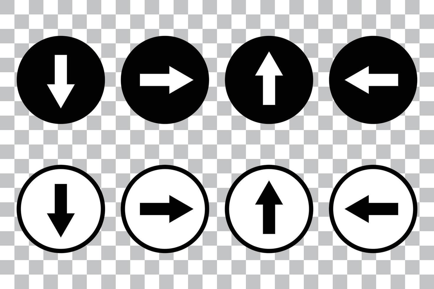 Set of up, down, left and right arrow icons vector