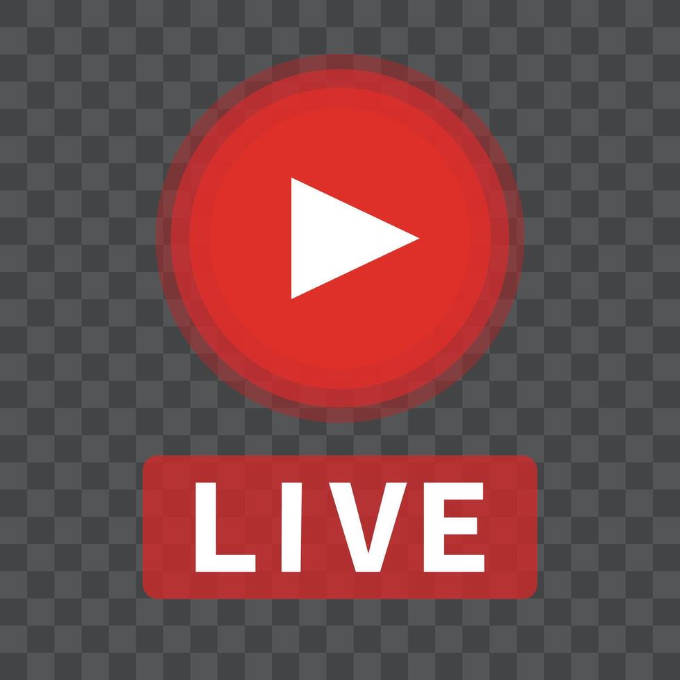 Live logo and play button vector