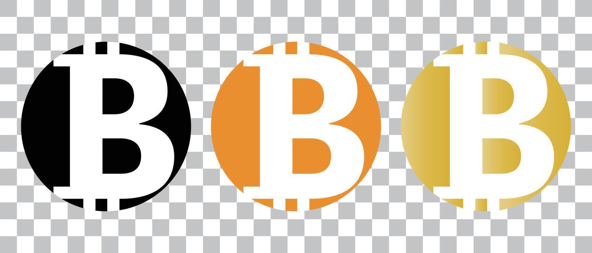 Bitcoin icon set vector