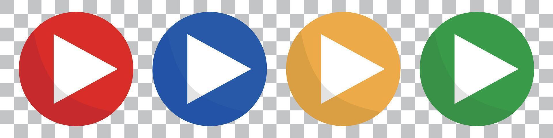 Modern play button icon set. vector