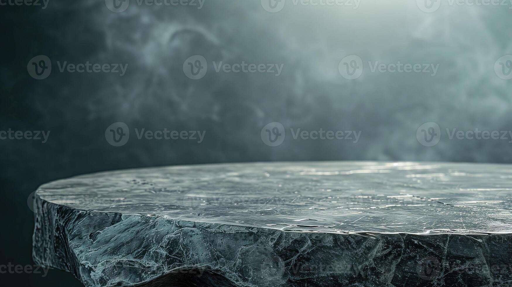 empty grey marble tabletop with dark stone background photo