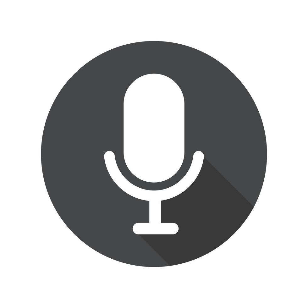 Modern microphone icon in black. vector