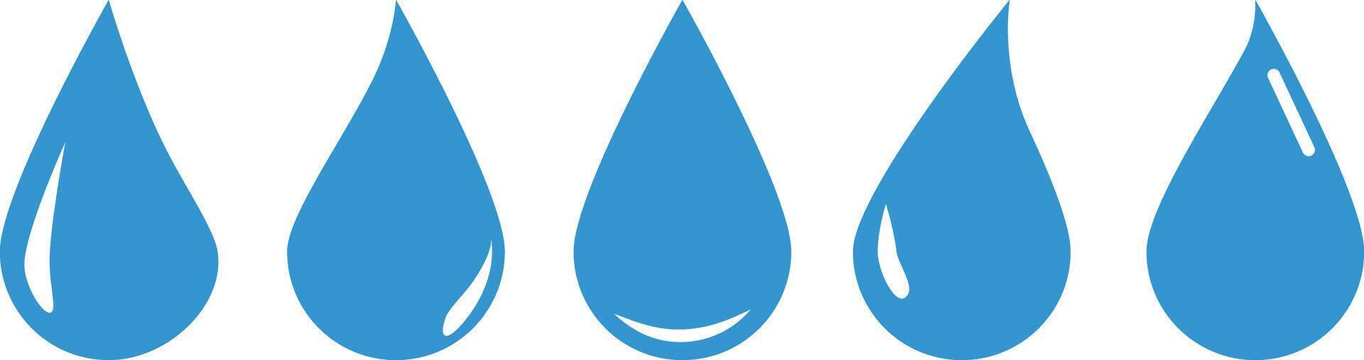 Water droplets with different shaped water droplets and glossy water droplets. vector