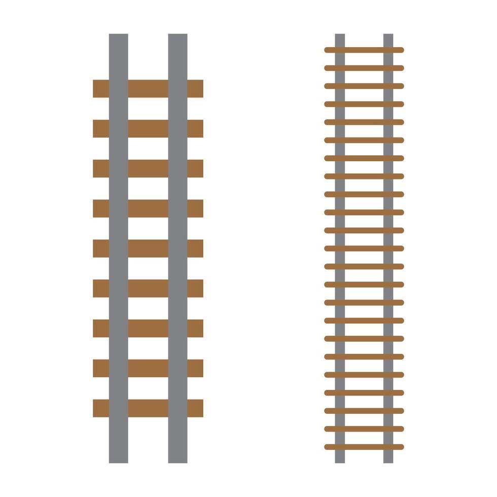 Railroad rail icon set. vector