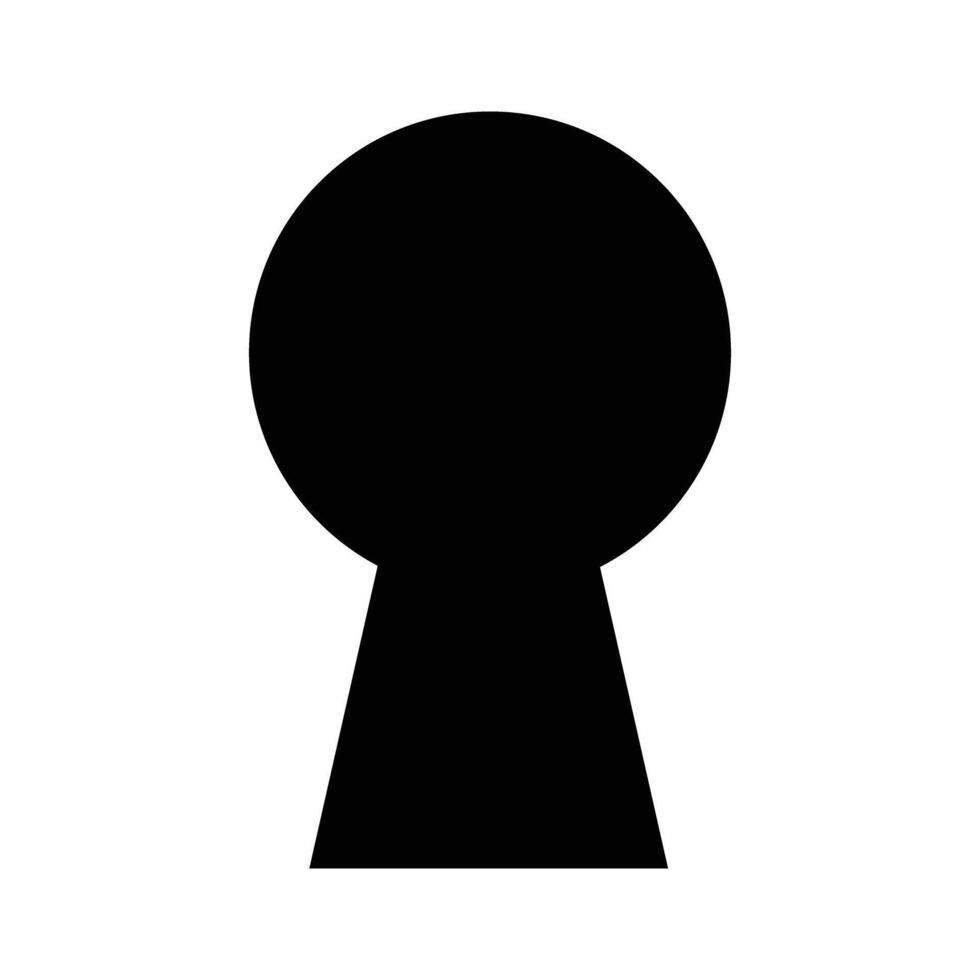 Black keyhole silhouette icon. vector