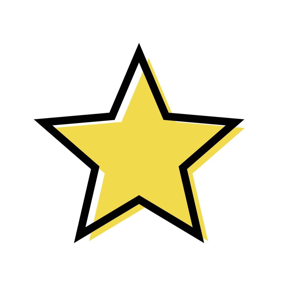 Stylish yellow star icon vector