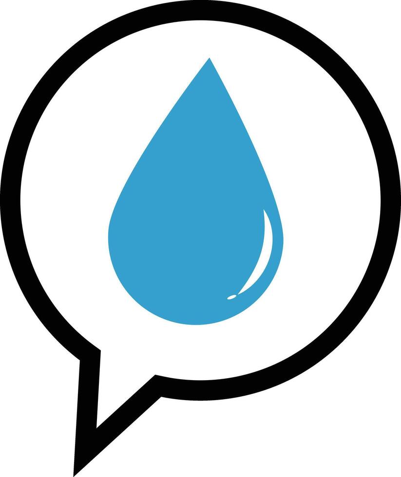 Water droplets icon in speech bubble vector
