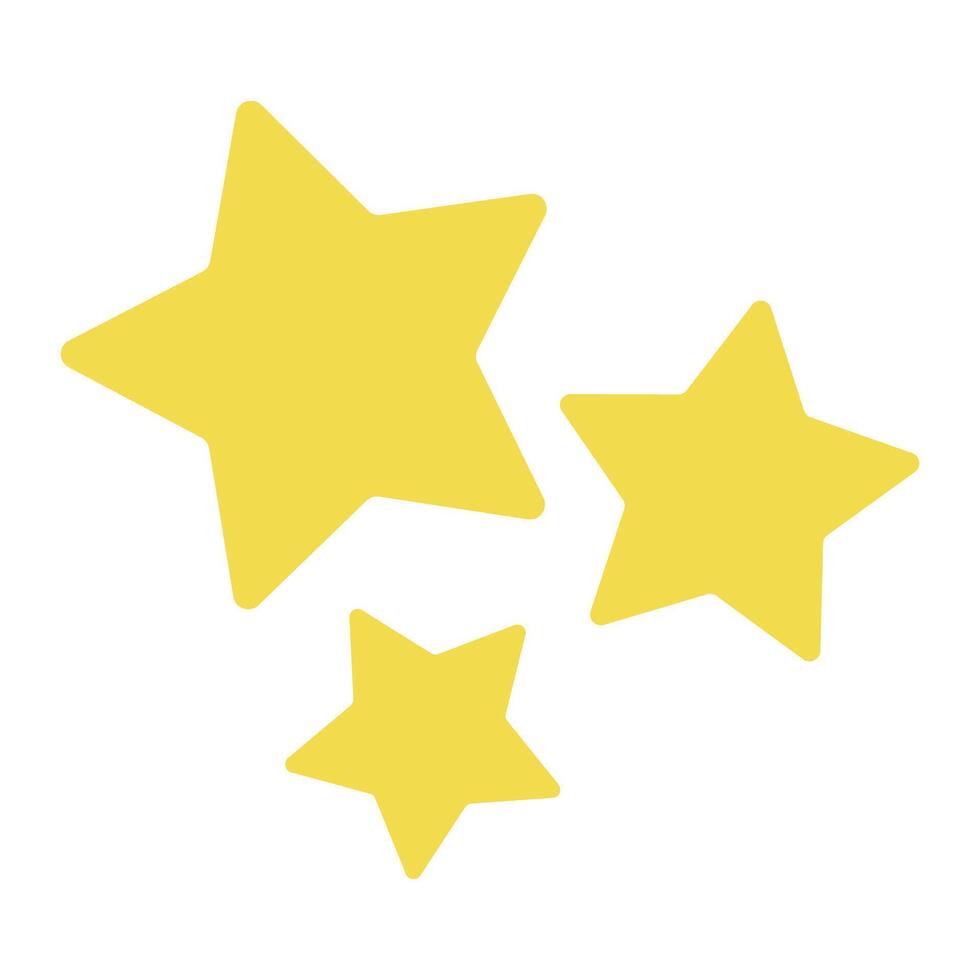 Three yellow stars icon. vector