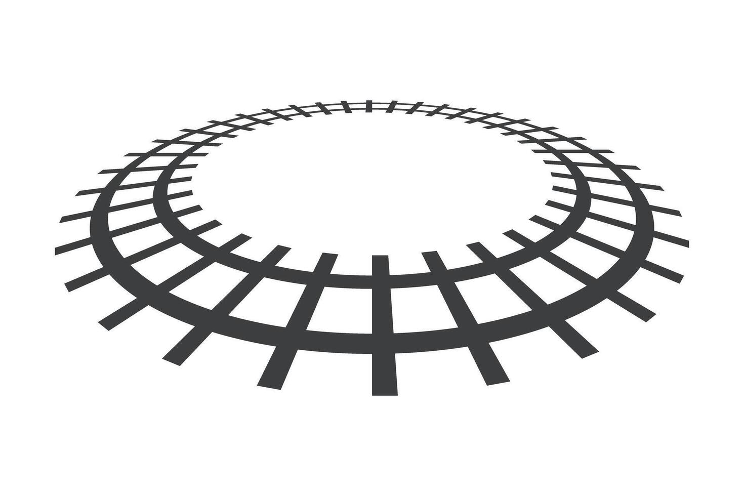 Circular rail icon. Train line. vector