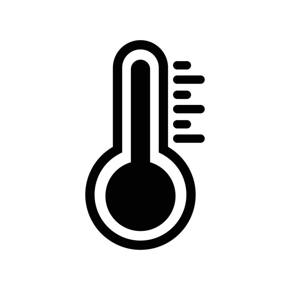 Thermometer silhouette icon. Tool for measuring temperature. vector