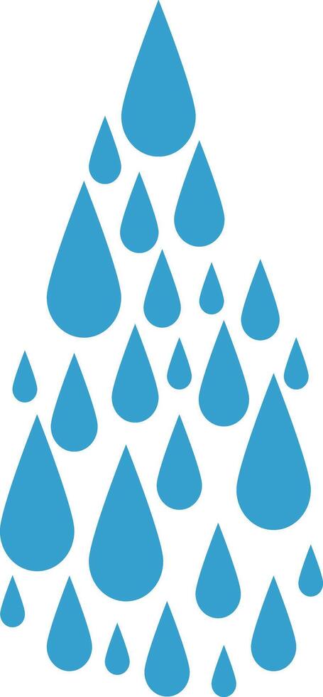 Water droplet icon composed of a collection of water droplets. vector