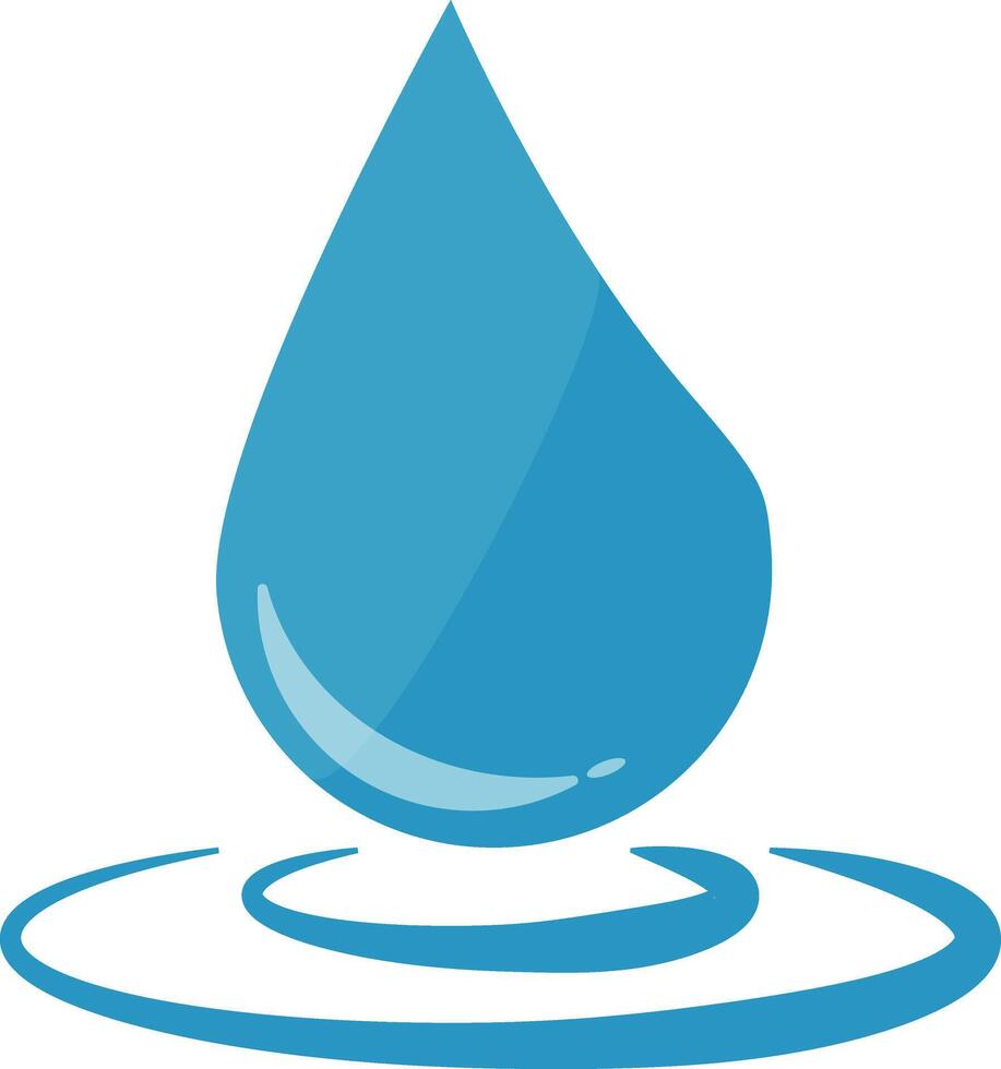 Illustration of drop falling on the surface of water vector