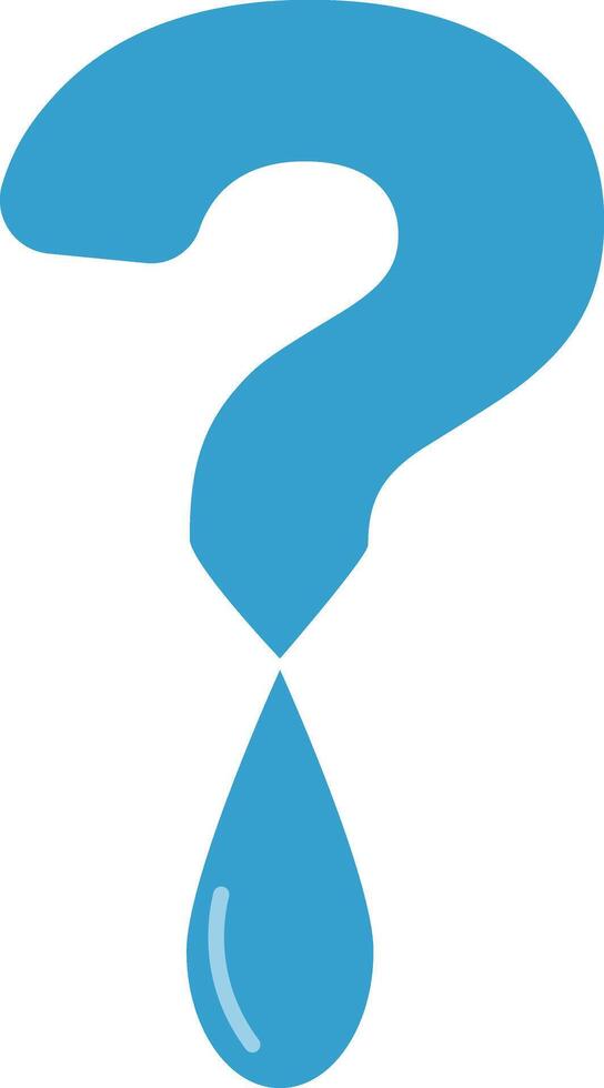 Water droplets falling from the question mark. vector