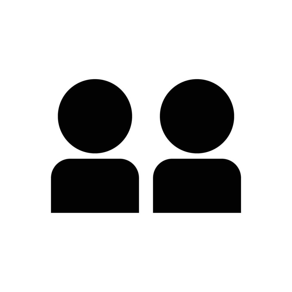 Two people silhouette icon. vector