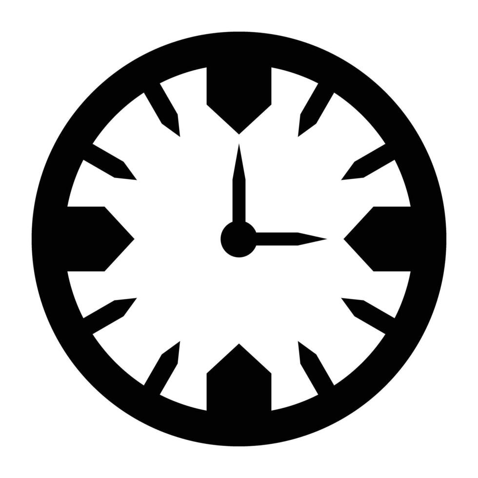 Clock icon. Time silhouette icon. vector