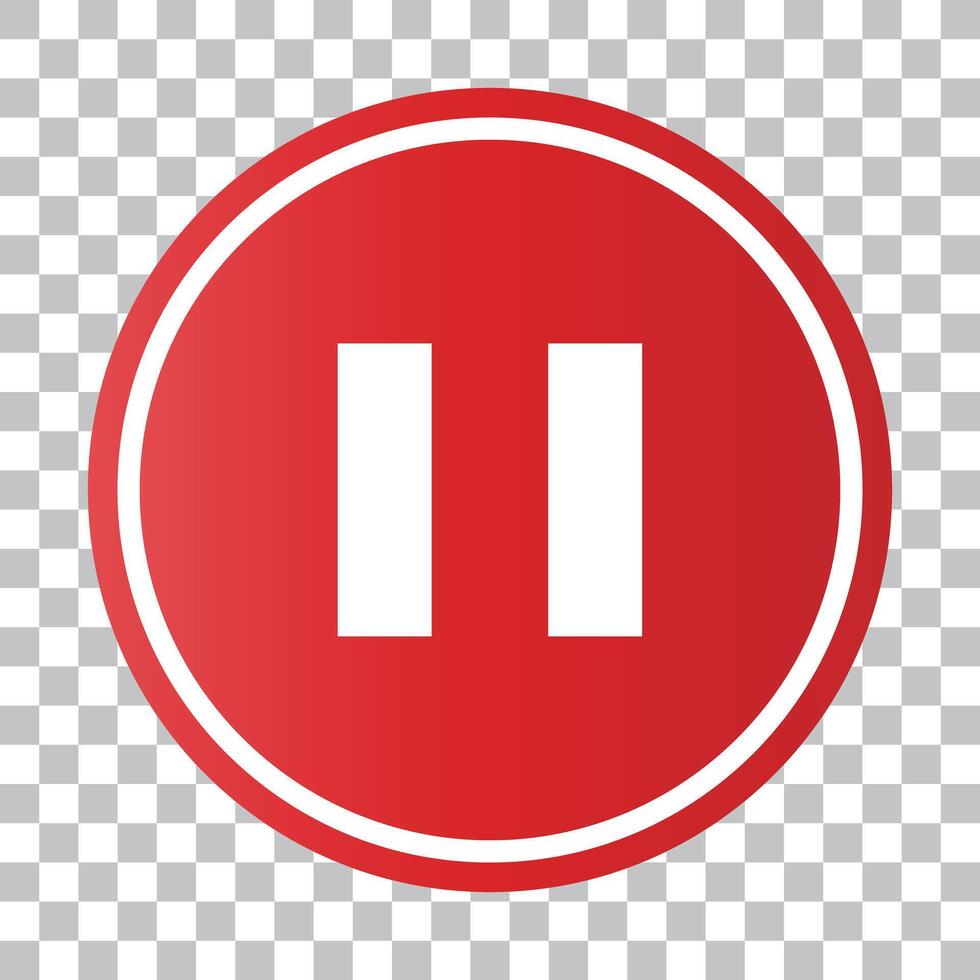 Red pause button icon vector