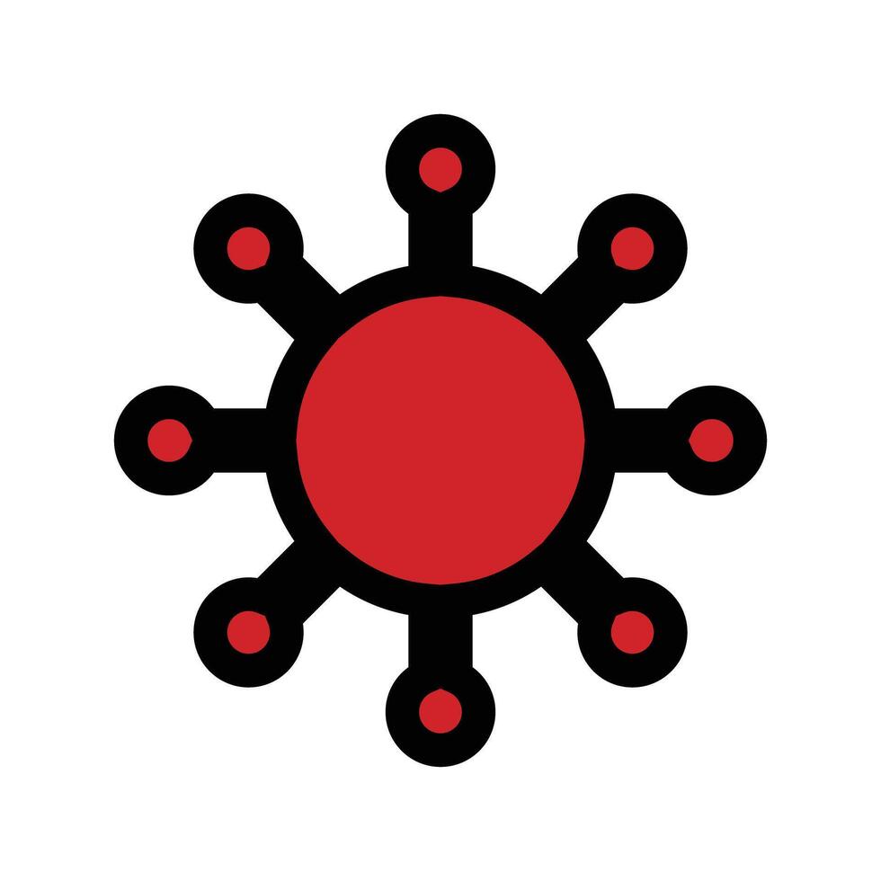 Red virus icon vector
