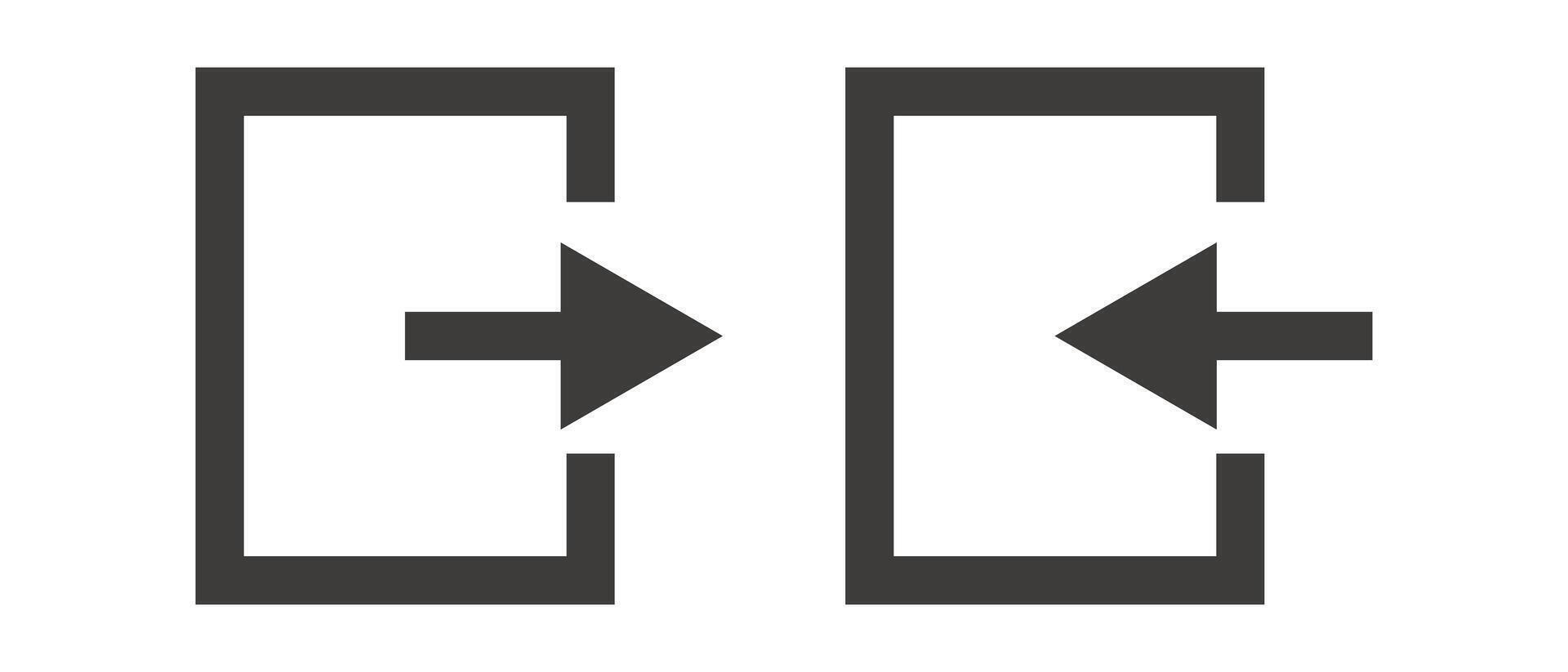 Set of login and logout icons. vector