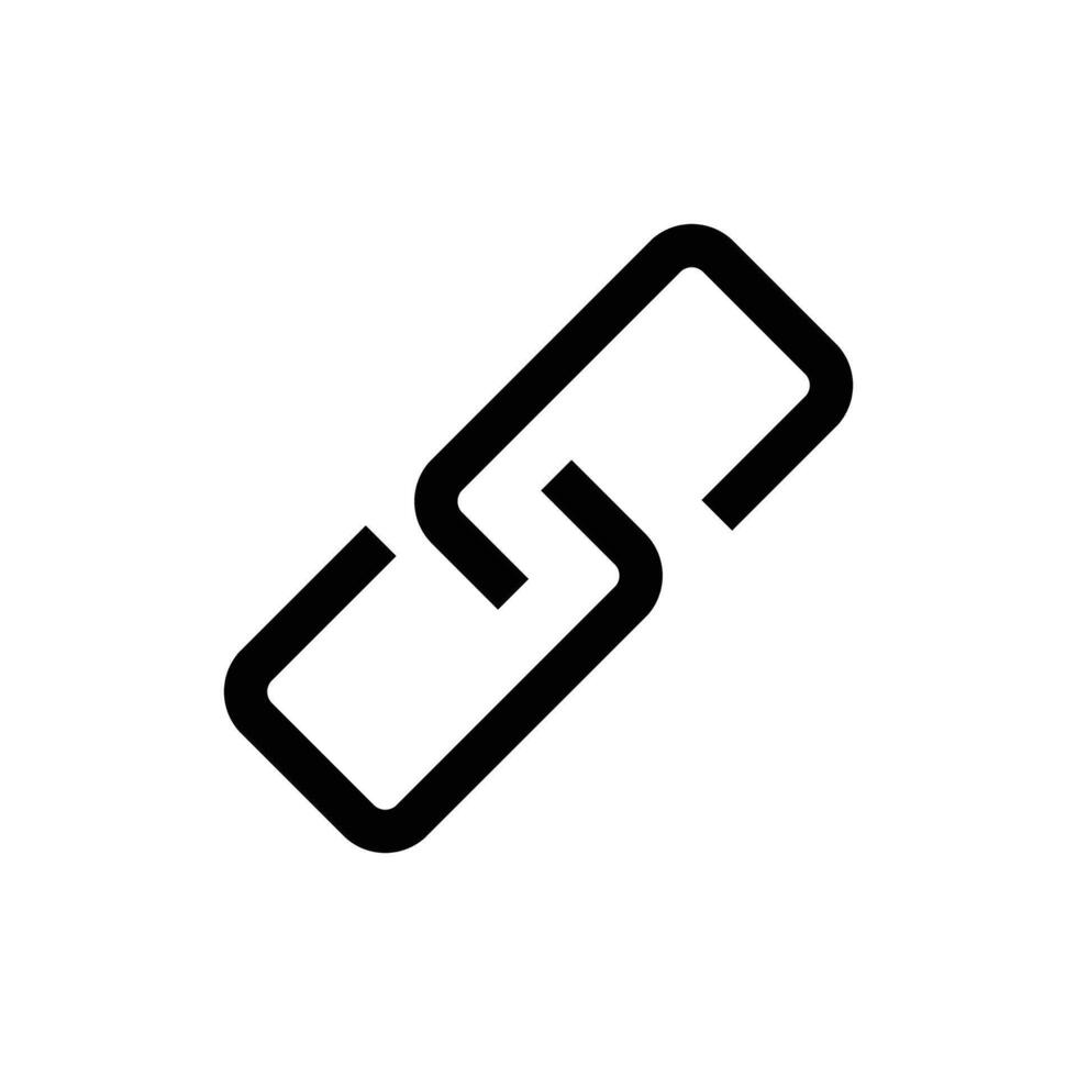 Simple link silhouette icon. vector