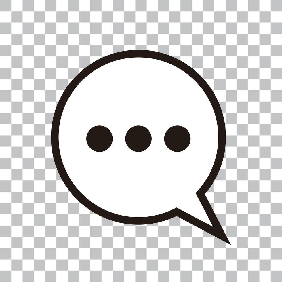 Three dot speech balloon icon vector