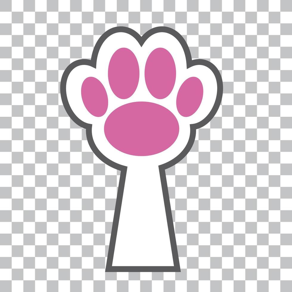 Cat's hands with paw pads. vector