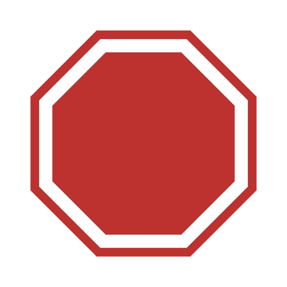 Octagonal red sign icon. vector