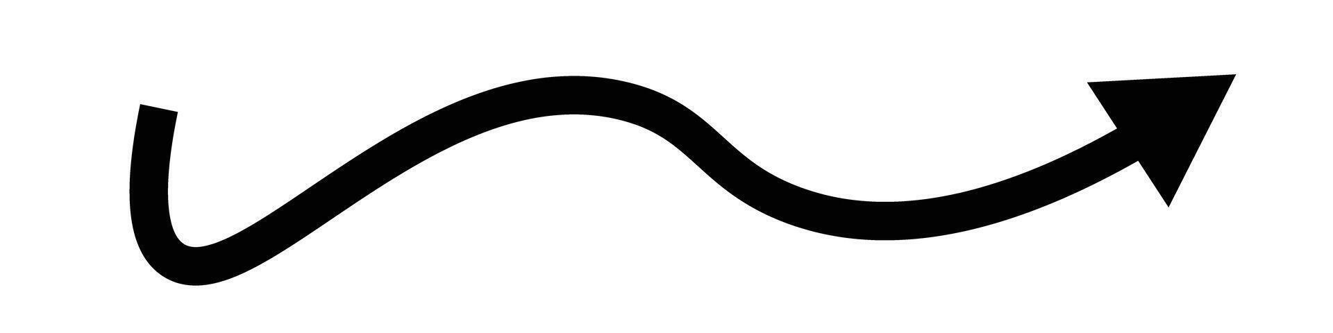 Slowly rising arrow vector