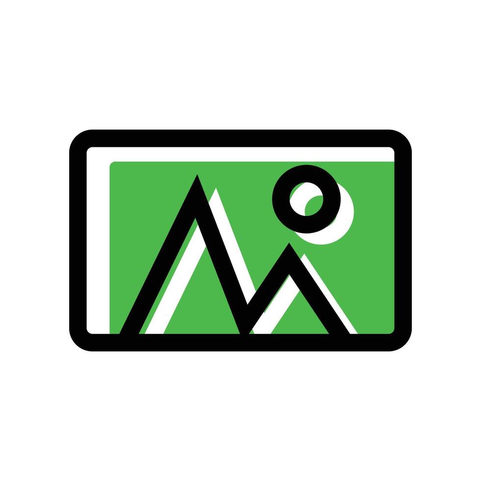 Green stylish photo icon vector