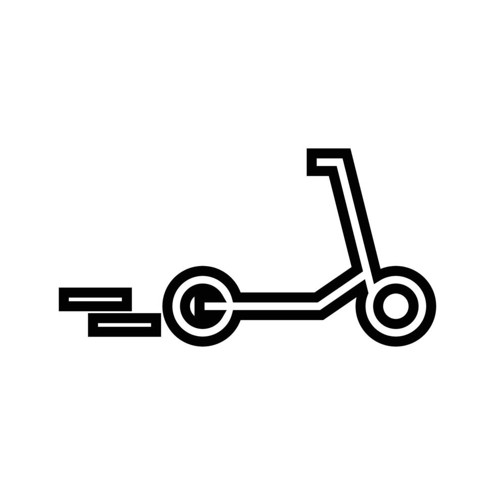 Icon of a moving scooter vector