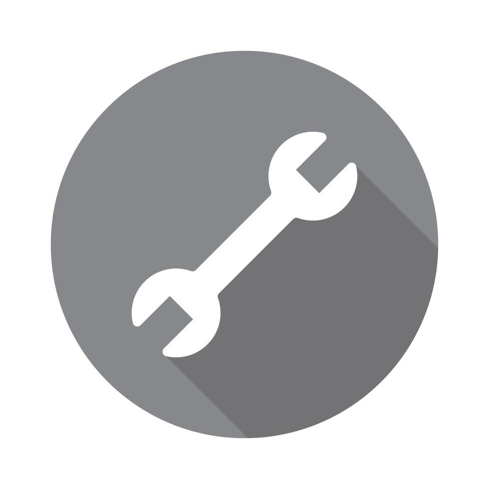 Modern round spanner icon. vector