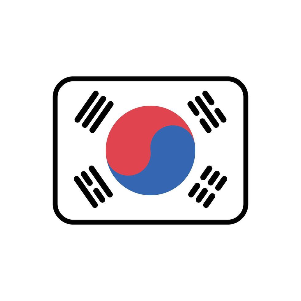 Modern Korean flag. vector