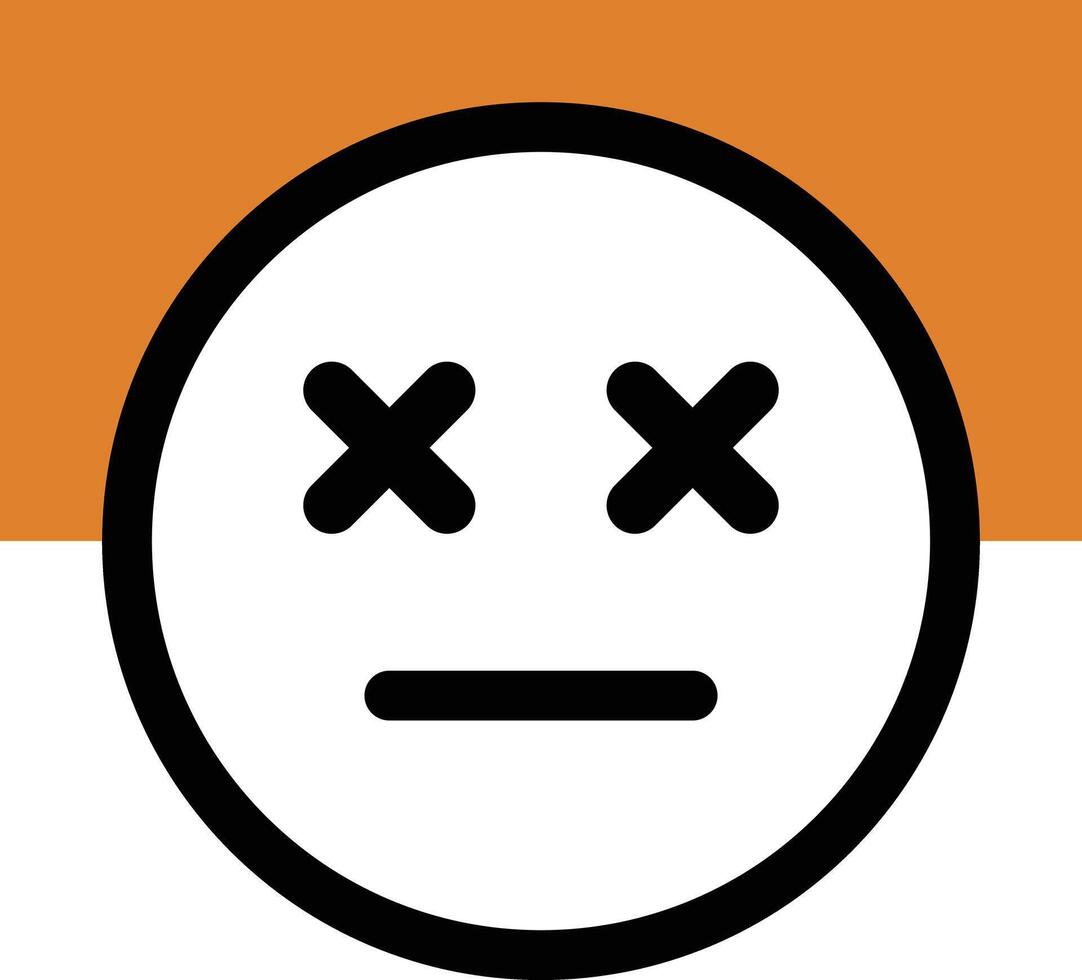 Face icon with cross-marked eyes. vector