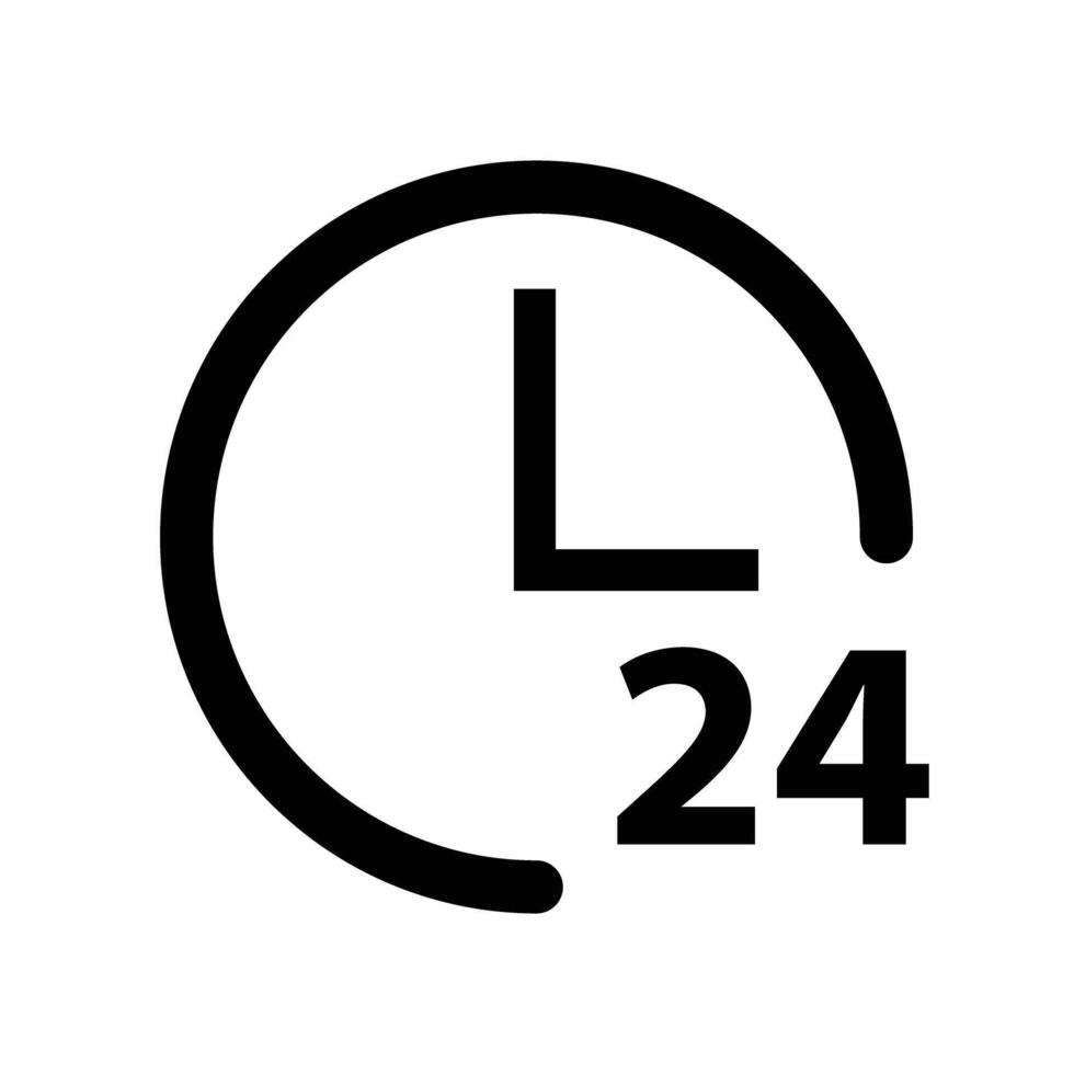 Clock sign for 24-hour operation. vector