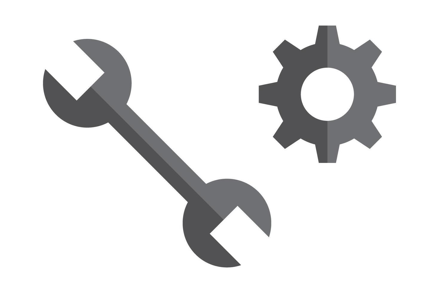 Set of wrench and gear icons. Setting and system. vector