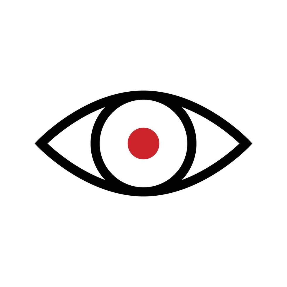 Red eye icon. Fear or terror. vector