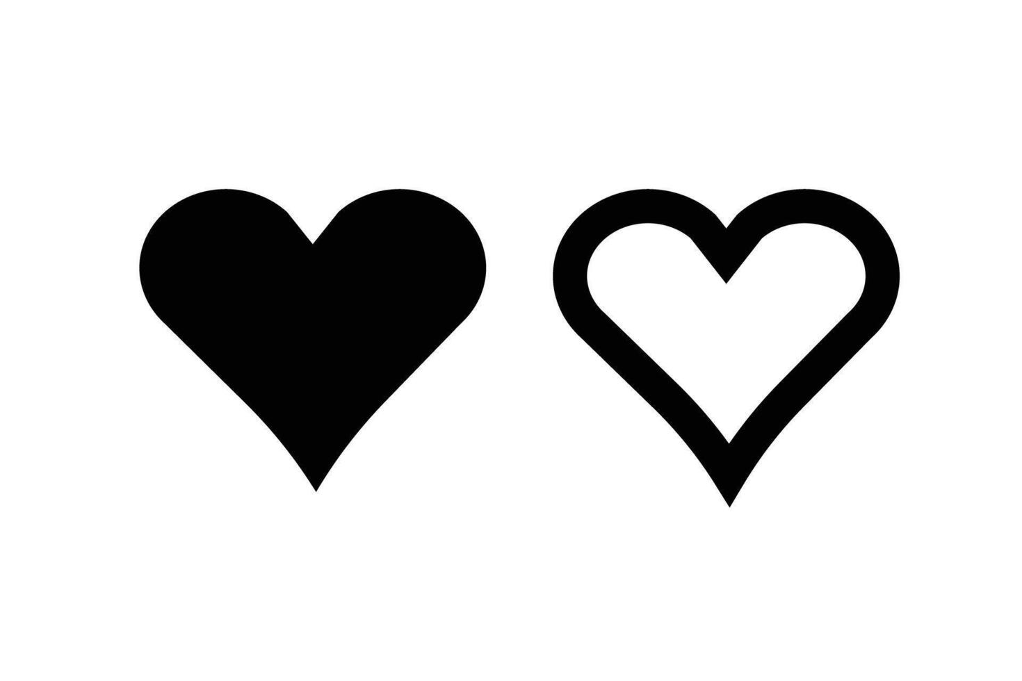 Heart silhouette icons vector