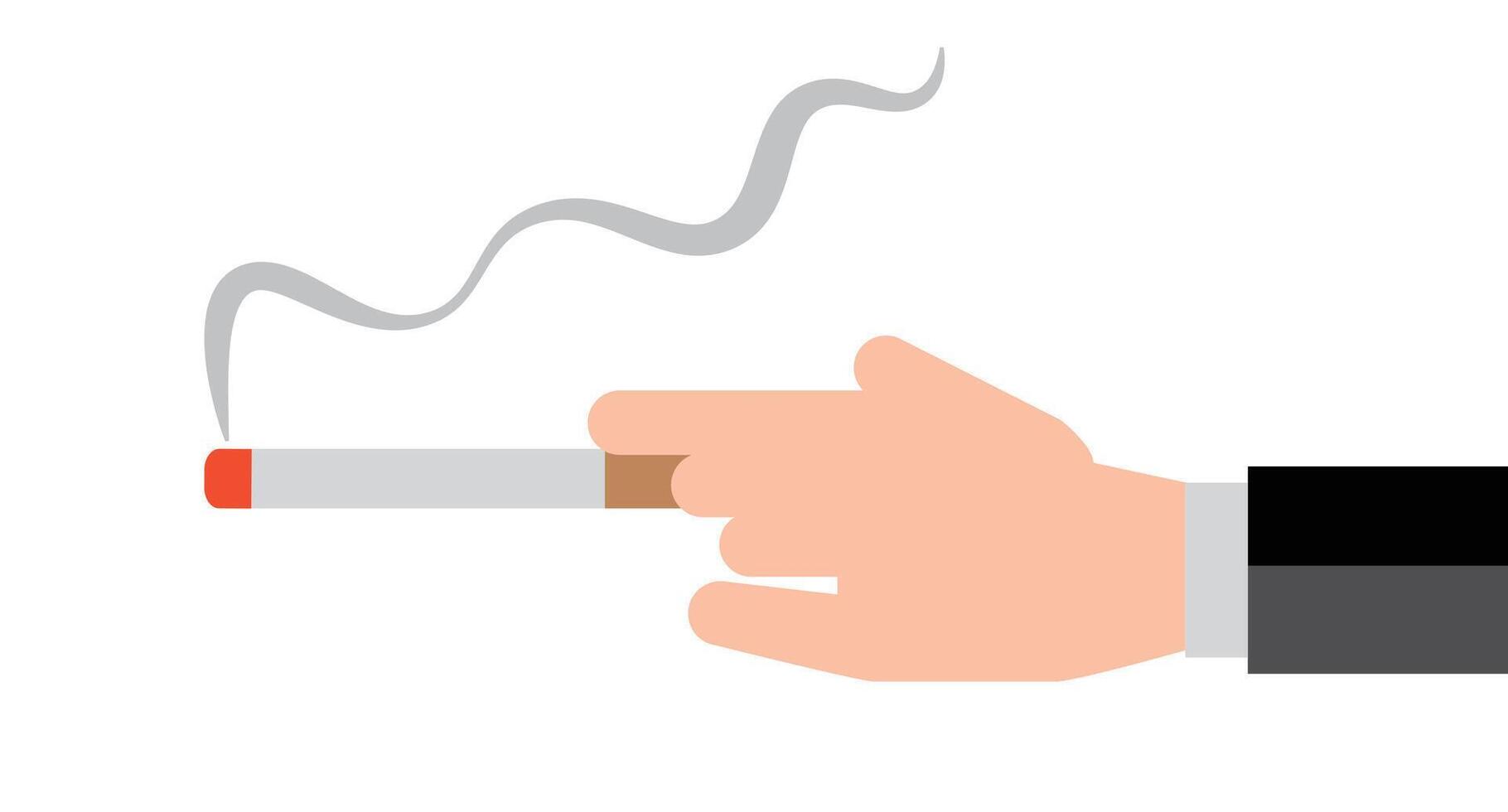 Hand of a business man smoking a cigarette vector