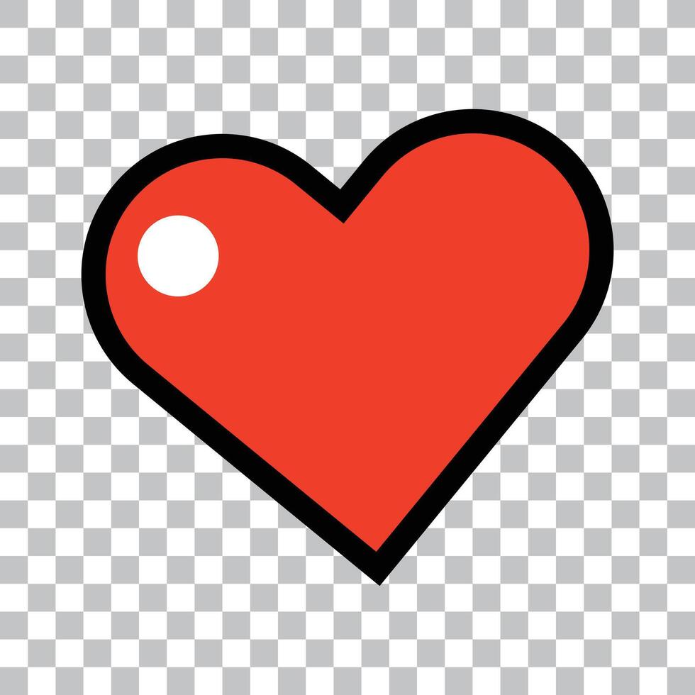 Red heart icon vector