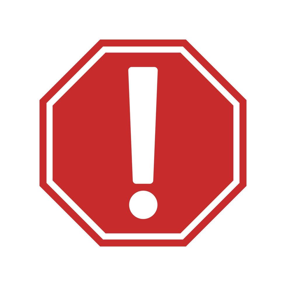 Red caution or warning sign. vector