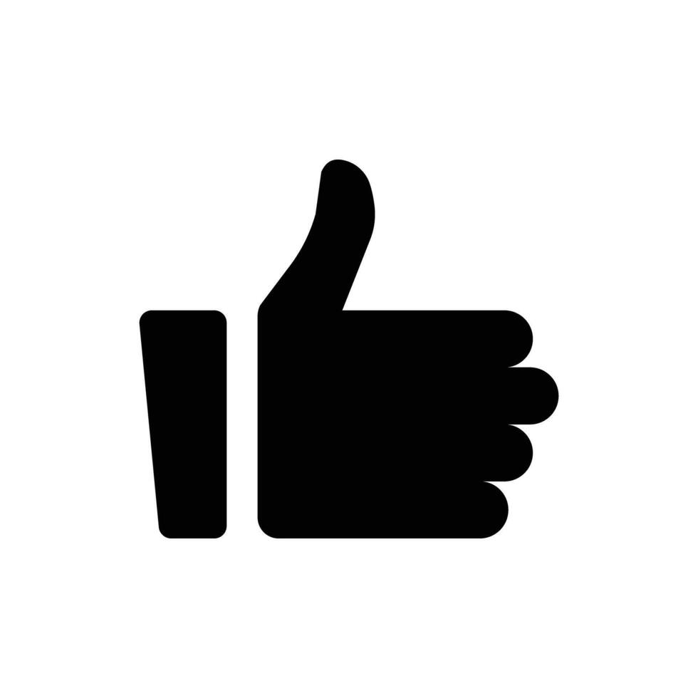 Thumb up silhouette icon. vector