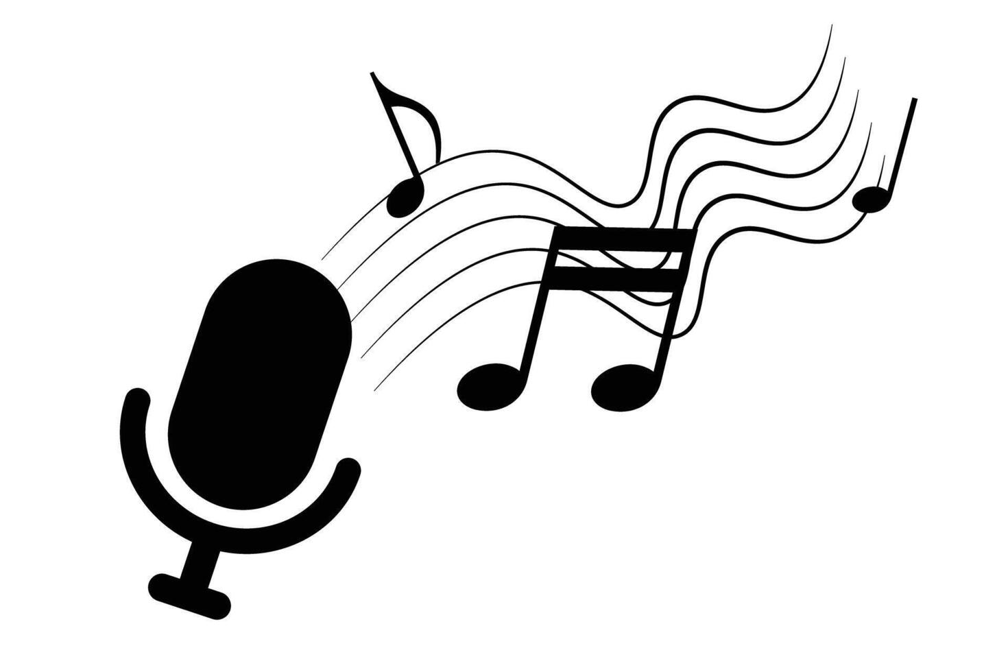 Stylish design that looks like a musical staff with notes coming out of the microphone vector