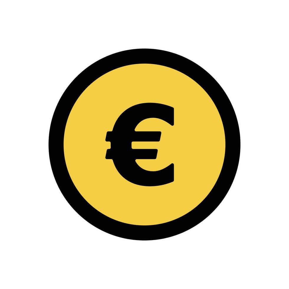 Euro coin icon vector