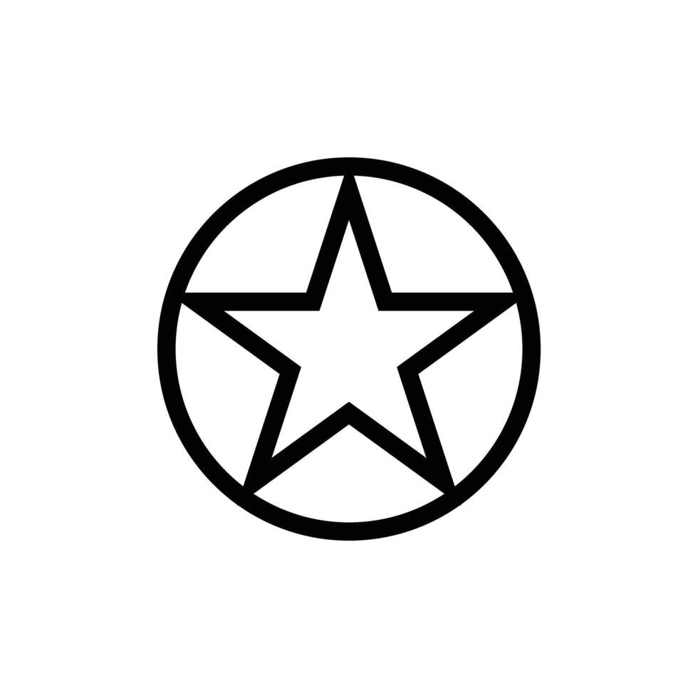Star icon in a round circle. vector