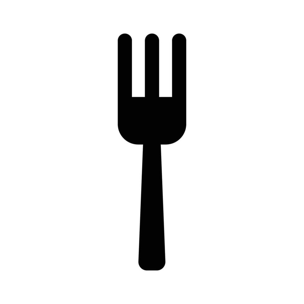 Simple fork silhouette icon. vector