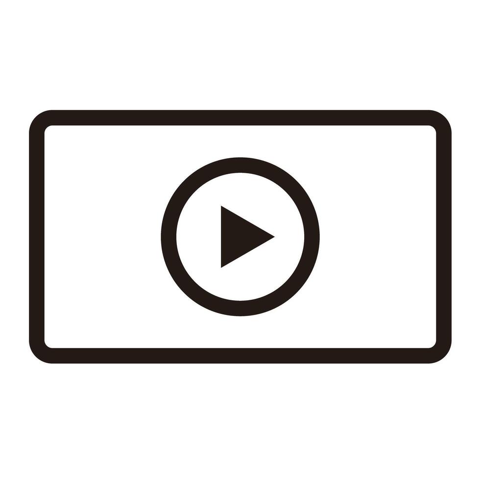 Display and play button icon. vector