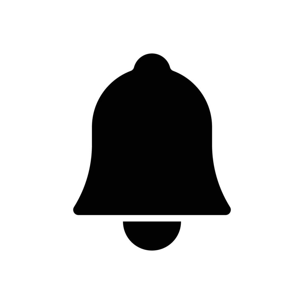 Black bell silhouette icon. vector