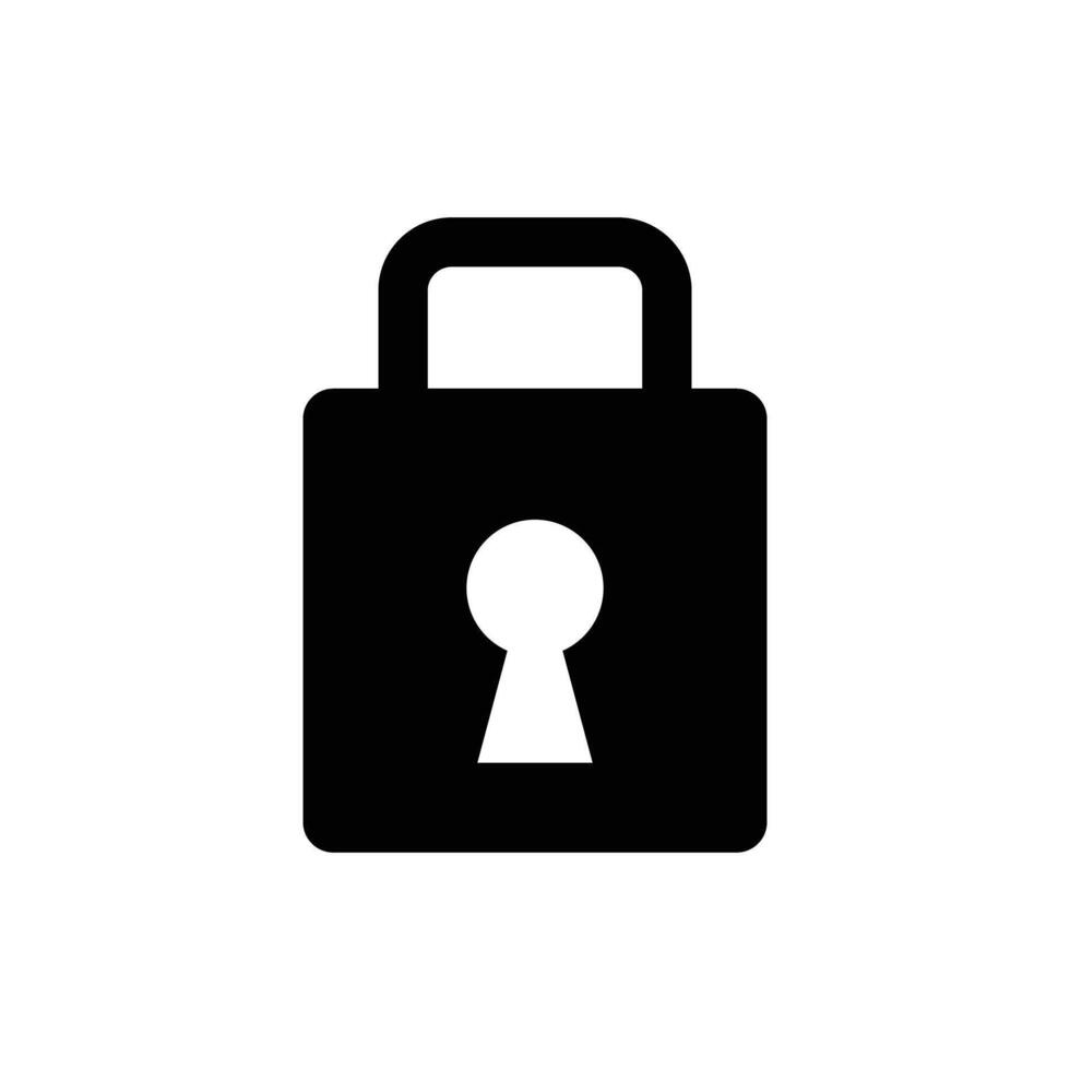 Padlock silhouette icon. Security icon. Lock icon. vector