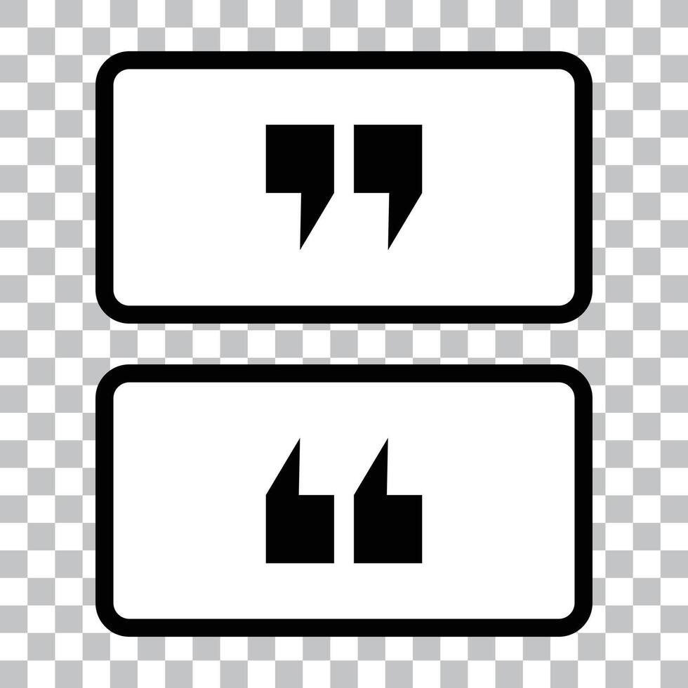Box icon with double quotation marks. vector